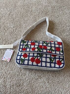🌸 Viral Cherries 🍒 Beaded Shoulder Bag NWT